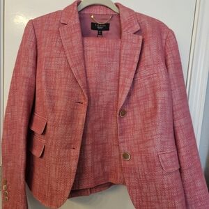 Talbots Textured Pink Blazer And Skirt. Brand NEW.
